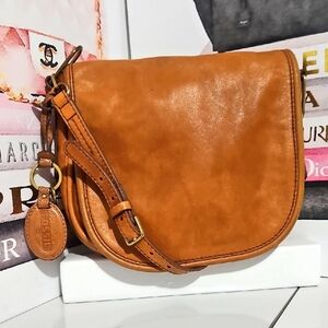 Vintage Fossil 1954 Leather Saddlebag Crossbody